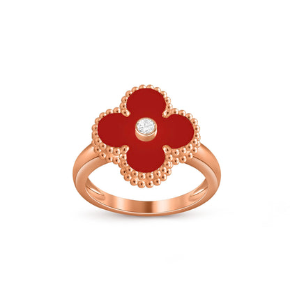 [Riva Jewelry]Glücks-Klee Diamant-Akzent-Roségoldring-Kollektion
