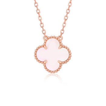 [Riva Jewelry ]CLOVER 15MM PINK MOTHER-OF-PEARL SINGLE FLOWER NECKLACE