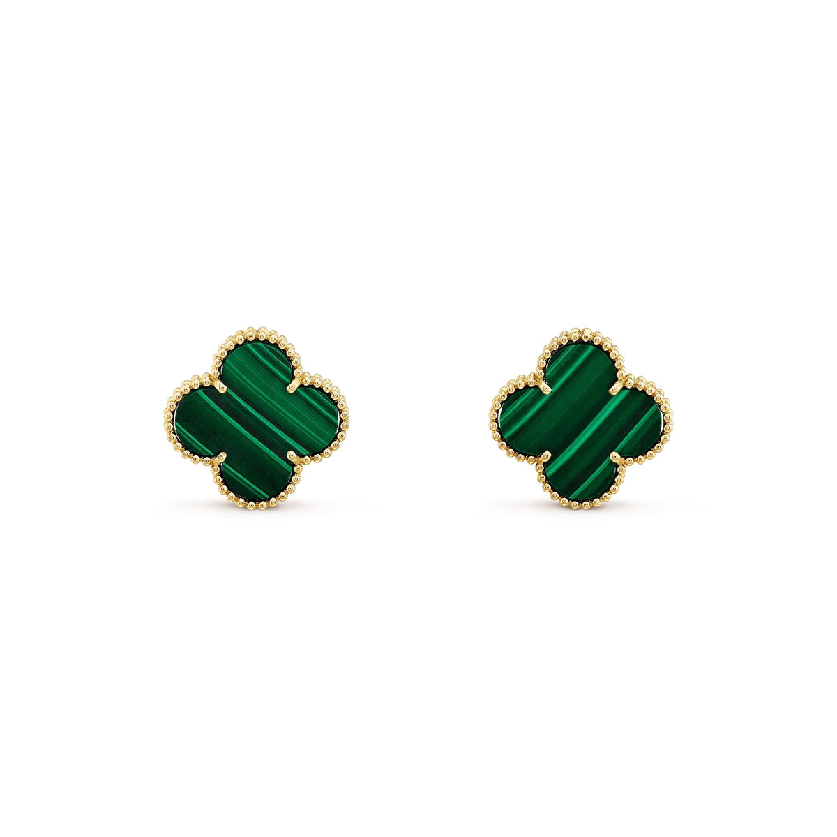 [Riva Jewelry ]CLOVER MINI 9.5MM MALACHITE  EARRINGS
