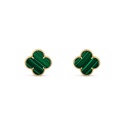 [Riva Jewelry ]CLOVER MINI 9.5MM MALACHITE  EARRINGS