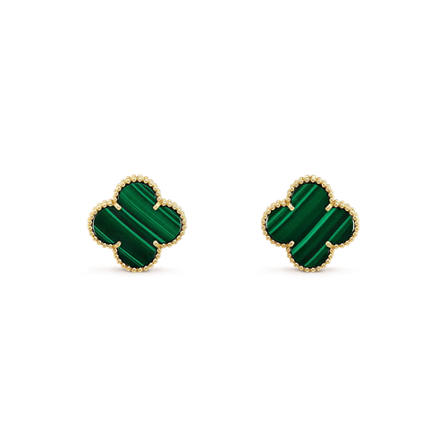 [Riva Jewelry ]CLOVER MINI 9.5MM MALACHITE  EARRINGS