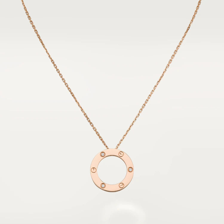[Riva Jewelry ]LOVE NECKLACE 16MM 3 DIAMONDS
