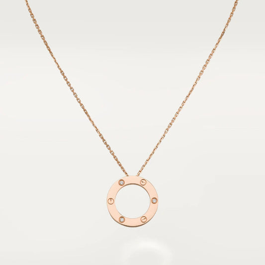 [Riva Jewelry ]LOVE NECKLACE 16MM 3 DIAMONDS