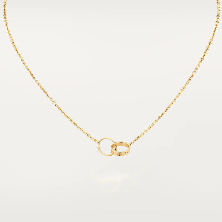 [Riva Jewelry ]LOVE NECKLACE DOUBLE RING GOLD