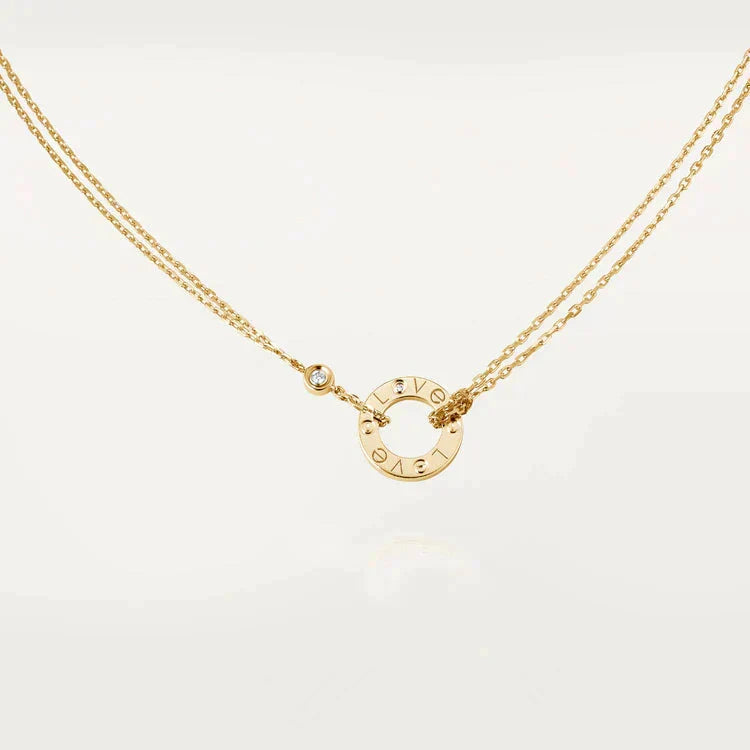 [Riva Jewelry ]LOVE NECKLACE 16MM 2 DIAMONDS