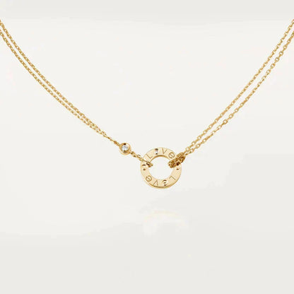 [Riva Jewelry ]LOVE NECKLACE 16MM 2 DIAMONDS