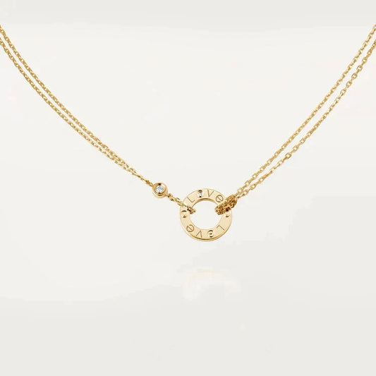 [Riva Jewelry ]LOVE NECKLACE 16MM 2 DIAMONDS