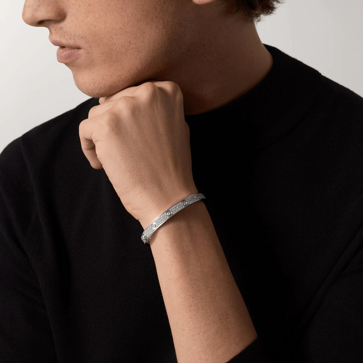 [Riva Jewelry ]LOVE BRACELET 6.1MM DIAMOND-PAVED 10 BIG DIAMONDS