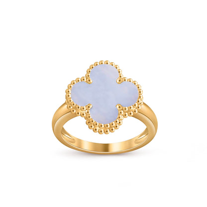 [Riva Jewelry]Glücks-Klee-Goldring-Kollektion im Vintage-Stil