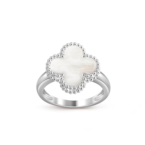 [Riva Jewelry]LUCKY CLOVER VINTAGE WEISSGOLD RING KOLLEKTION