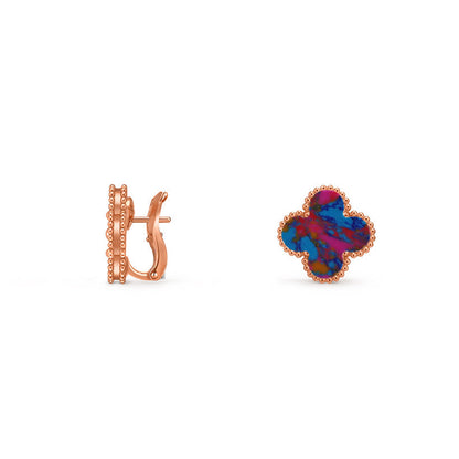[Riva Jewelry]15MM クローバー フラワースタッドピアス ローズゴールドコレクション