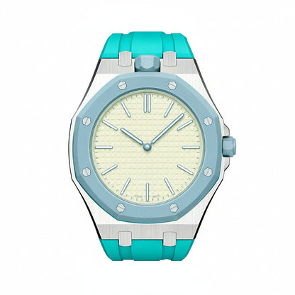 [Riva Schmuck]OAK POP HELLBLAU EDELSTAHL SILIKONBAND
