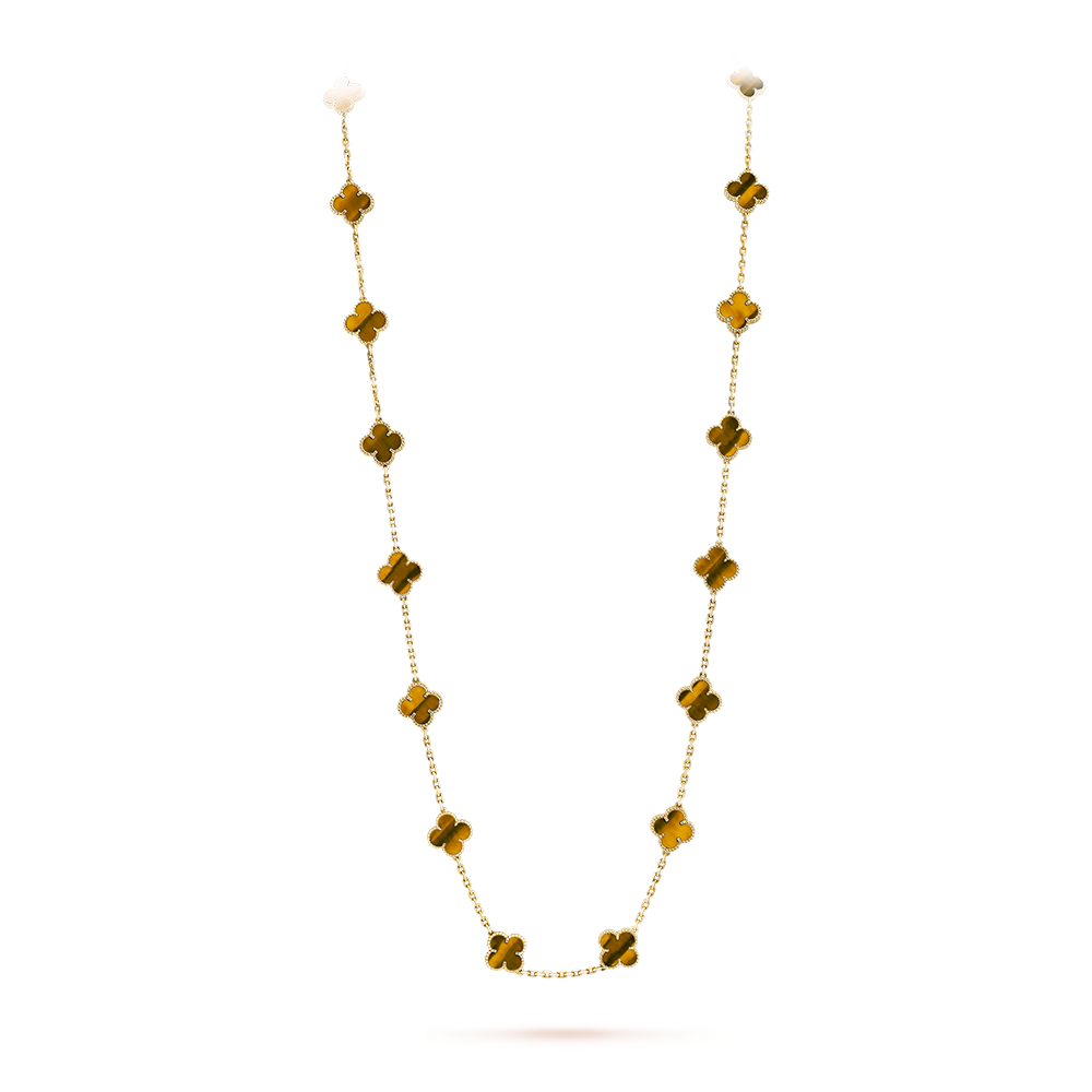 [Riva Jewelry ]CLOVER 20 MOTIFS TIGER EYE ROSE GOLD