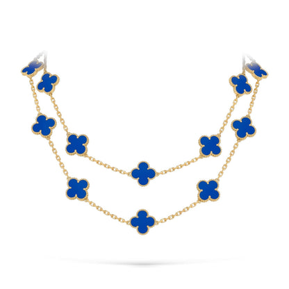 [Riva Jewelry]クラシック20モチーフ ラッキークローバー ロングネックレス ゴールドコレクション