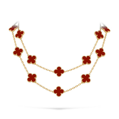 [Riva Jewelry]クラシック20モチーフ ラッキークローバー ロングネックレス ゴールドコレクション
