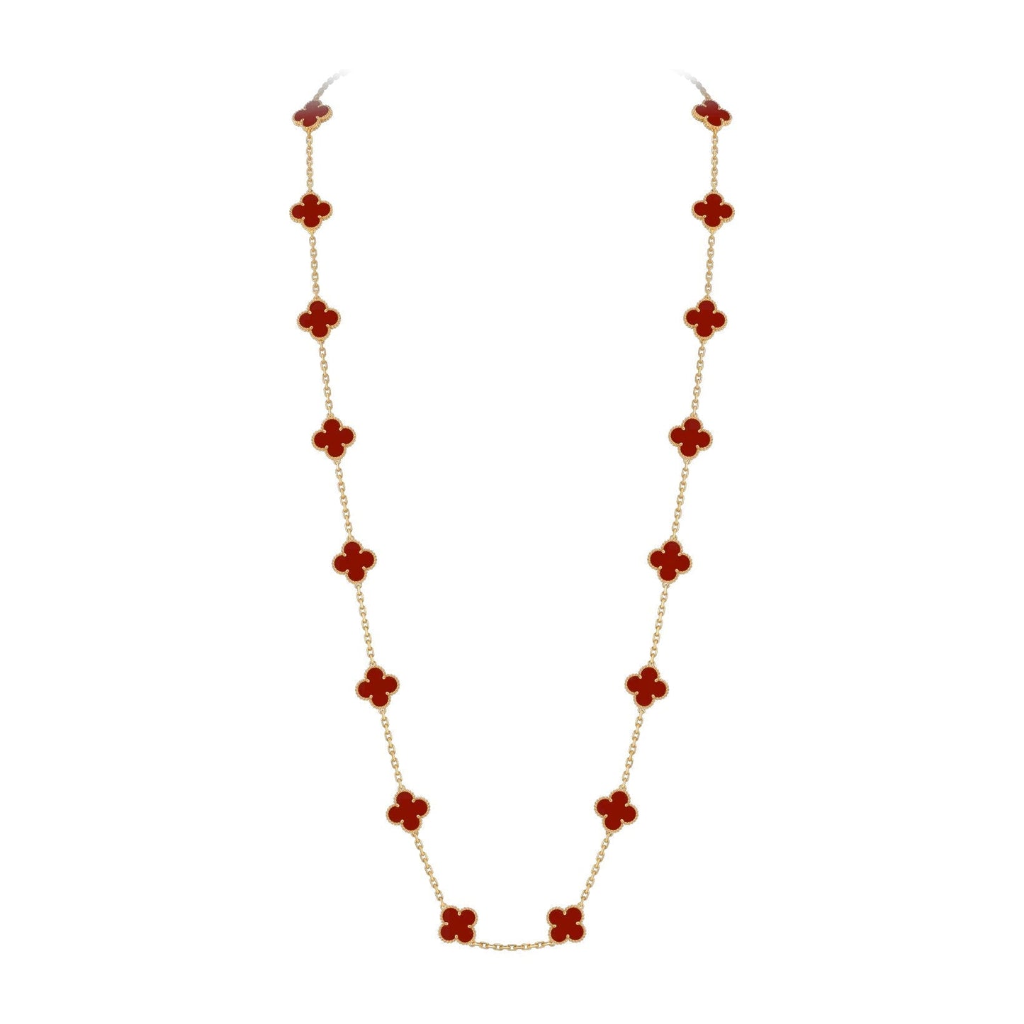 [Riva Jewelry]クラシック20モチーフ ラッキークローバー ロングネックレス ゴールドコレクション