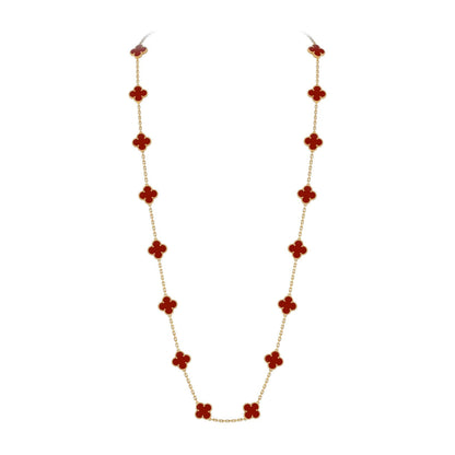 [Riva Jewelry]クラシック20モチーフ ラッキークローバー ロングネックレス ゴールドコレクション