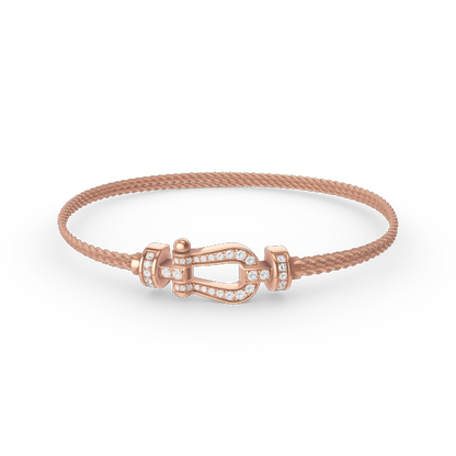 [Riva Jewelry ]FORCE SMALL HORSESHOE  DIAMOND CHAIN ROPE BRACELET