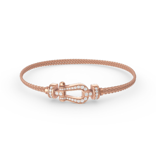 [Riva Jewelry ]FORCE SMALL HORSESHOE  DIAMOND CHAIN ROPE BRACELET