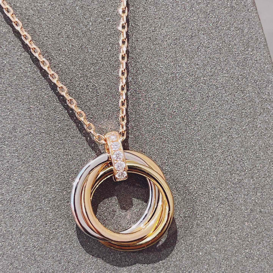[Riva Jewelry ]TRINITY NECKLACE GOLD  DIAMONDS