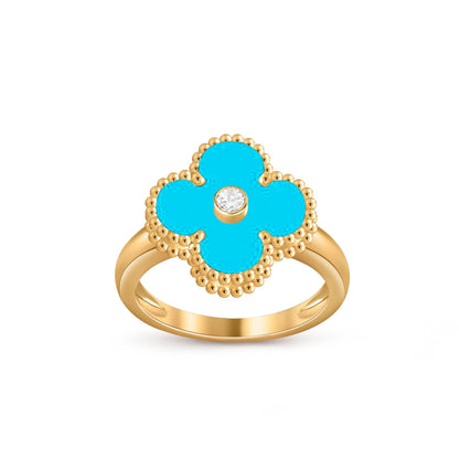[Riva Jewelry]KOLLEKTION GLÜCKSKLEE GOLDENE RINGE MIT DIAMANTEN