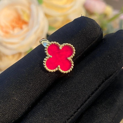 [Riva  Jewelry]NEW CLOVER PINK ENAMEL RINGS