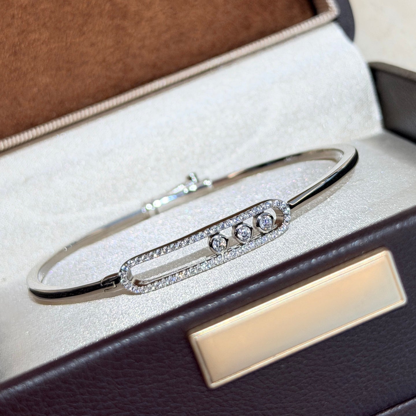 [Riva Jewelry]ムーブ パヴェ ダイヤモンド バングル ブレスレット M