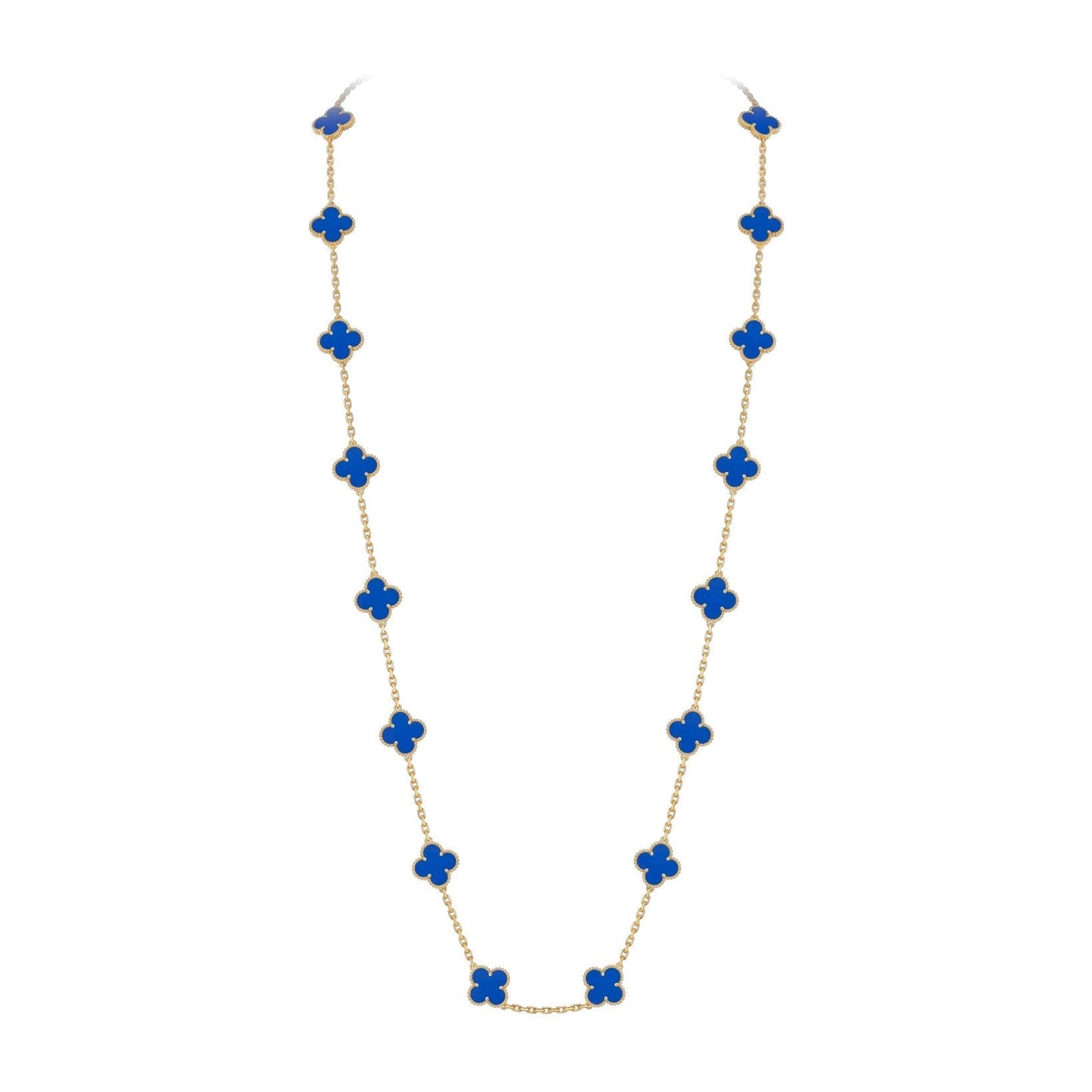 [Riva Jewelry]クラシック20モチーフ ラッキークローバー ロングネックレス ゴールドコレクション