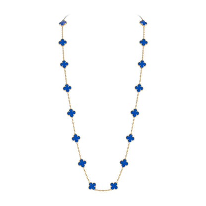 [Riva Jewelry]クラシック20モチーフ ラッキークローバー ロングネックレス ゴールドコレクション
