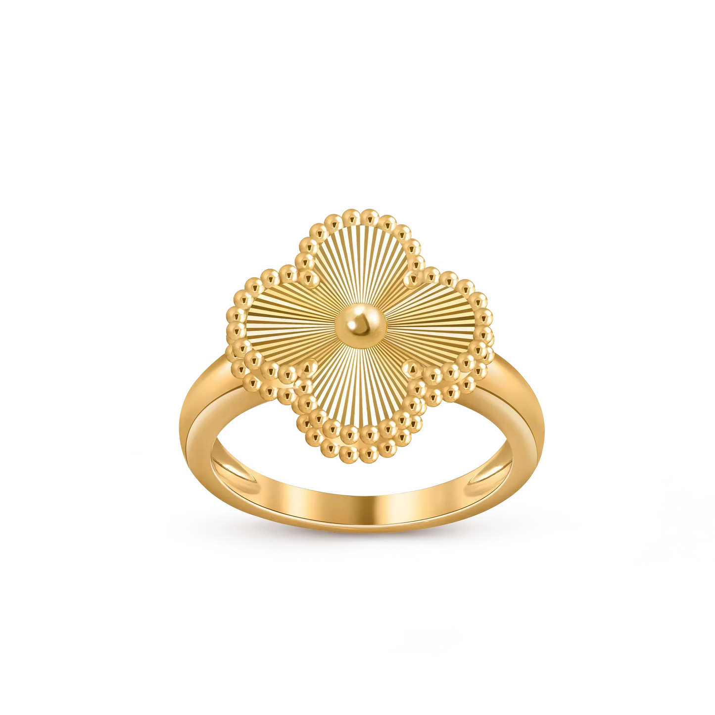 [Riva Jewelry]Glücks-Klee-Goldring-Kollektion im Vintage-Stil