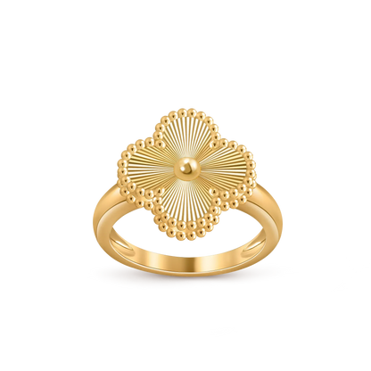 [Riva Jewelry]Glücks-Klee-Goldring-Kollektion im Vintage-Stil