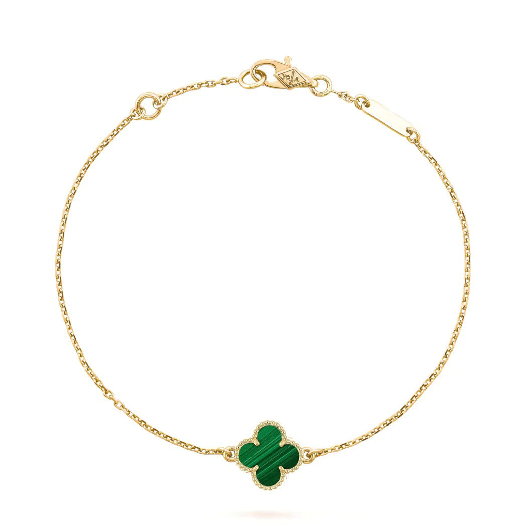 [Riva Jewelry ]CLOVER BRACELET MALACHITE 1 MOTIF