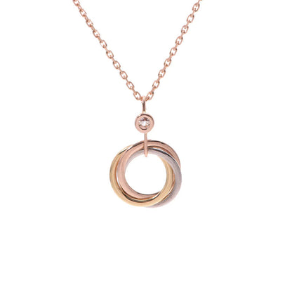 [Riva Jewelry ]TRINITY SILVER GOLD PINK GOLD NECKLACE