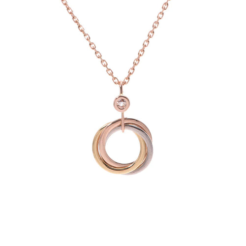 [Riva Jewelry ]TRINITY SILVER GOLD PINK GOLD NECKLACE