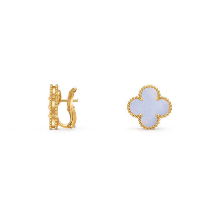 [Riva Jewelry]15MM CLOVER FLOWER STUD EARRINGS GOLD COLLECTION