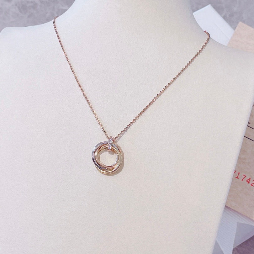 [Riva Jewelry ]TRINITY NECKLACE GOLD  DIAMONDS