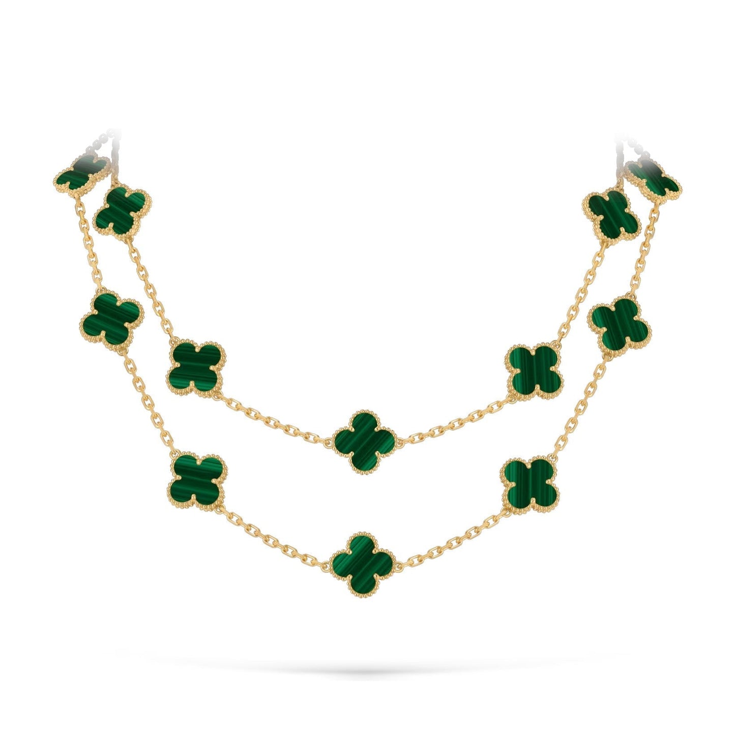 [Riva Jewelry]クラシック20モチーフ ラッキークローバー ロングネックレス ゴールドコレクション