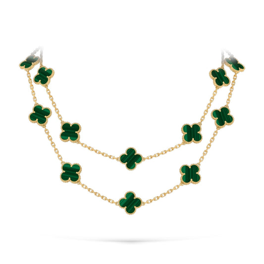 [Riva Schmuck]KLASSISCHES HALSKETTE MIT 20 KLEEBBLÄTTERN GOLD KOLLEKTION