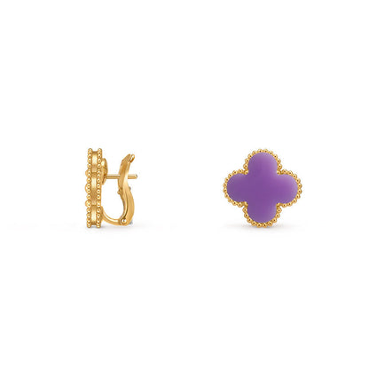 [Riva Jewelry]15MM CLOVER FLOWER STUD EARRINGS GOLD COLLECTION