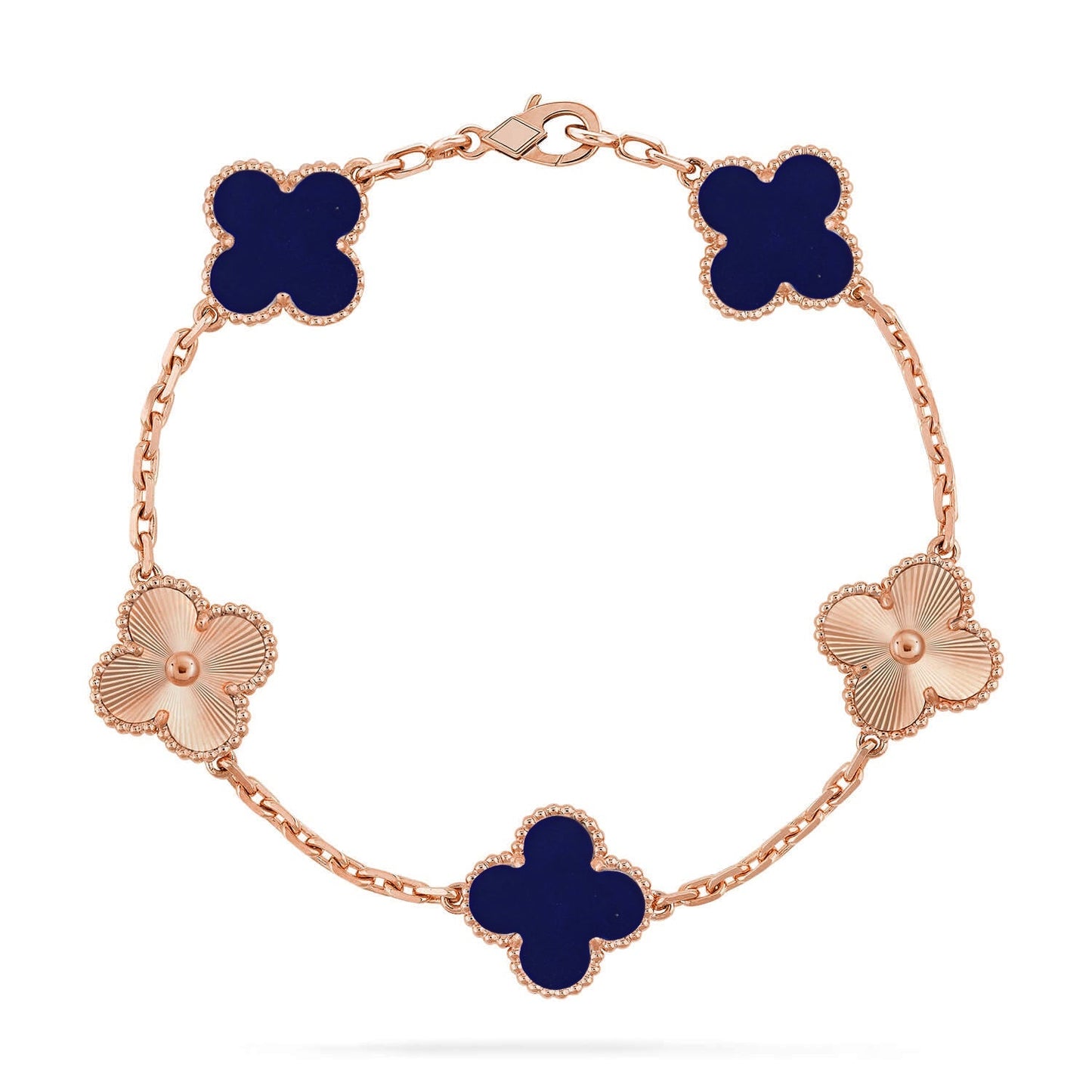 [Riva Jewelry]LUCKY CLOVER 5-MOTIF BRACELET - LAPIS LAZULI COLLECTION