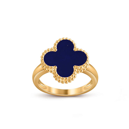 [Riva Jewelry]Glücks-Klee-Goldring-Kollektion im Vintage-Stil