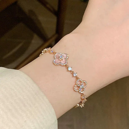 [Riva Jewelry ]CLOVER 5 MOTIF PINK BLUE RED WHITE BRACELET