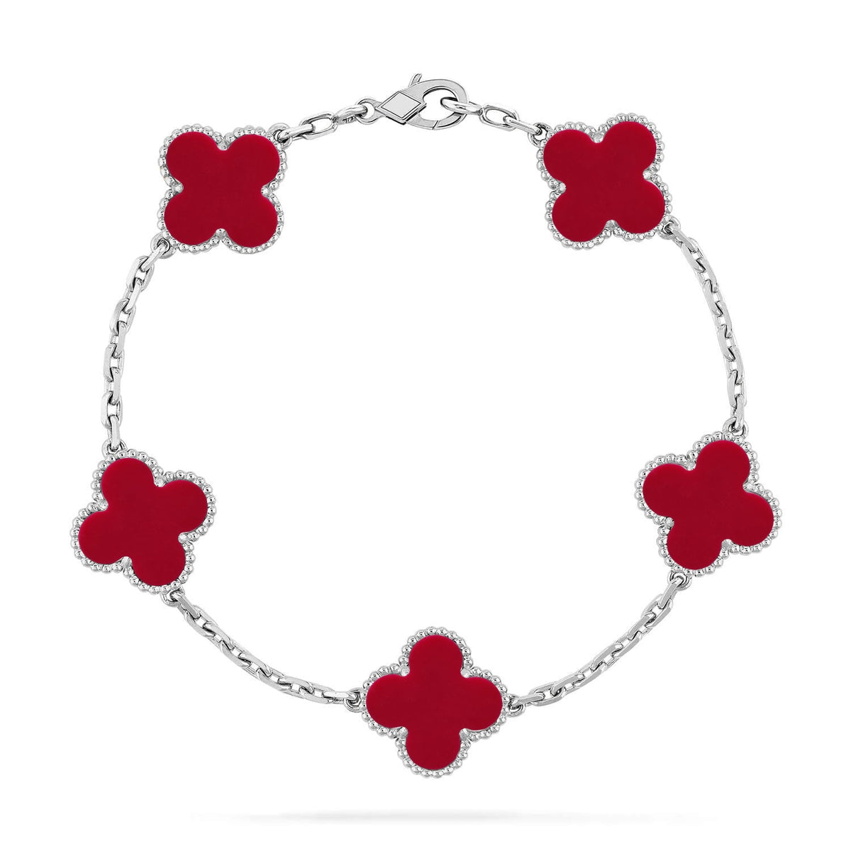 [Riva Jewelry ] CLOVER 5 MOTIF RED CORNELIAN BRACELET COLLECTION