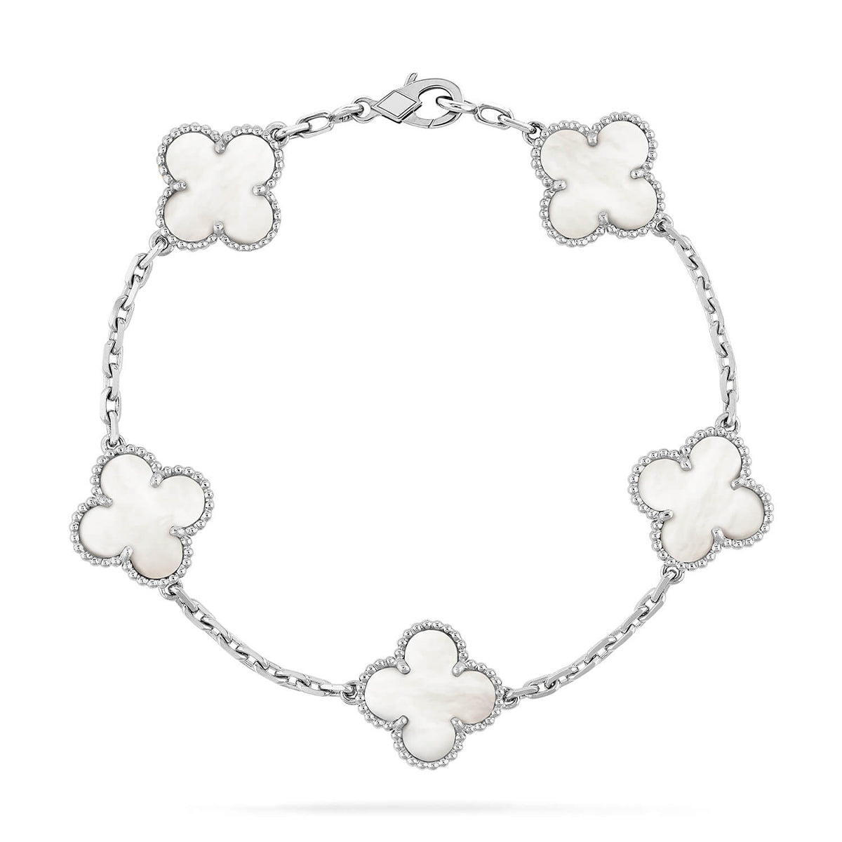 [Riva Jewelry ]CLOVER WHITE PEARL MOP 5 MOTIF BRACELET COLLECTION