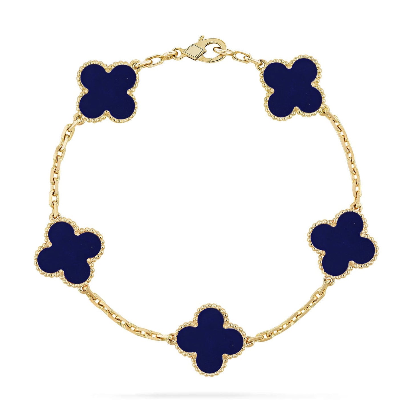 [Riva Jewelry]LUCKY CLOVER 5-MOTIF BRACELET - LAPIS LAZULI COLLECTION