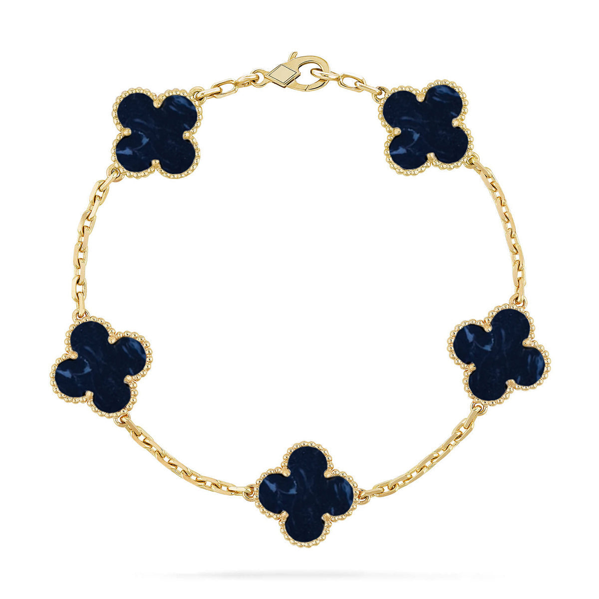 [Riva Jewelry]LUCKY CLOVER 5-MOTIF BRACELET - PIETERSITE-KOLLEKTION