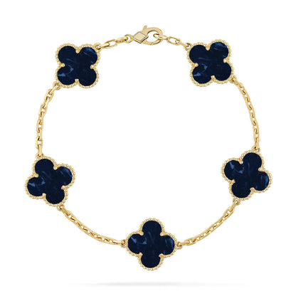 [Riva Jewelry]LUCKY CLOVER 5-MOTIF BRACELET - PIETERSITE-KOLLEKTION