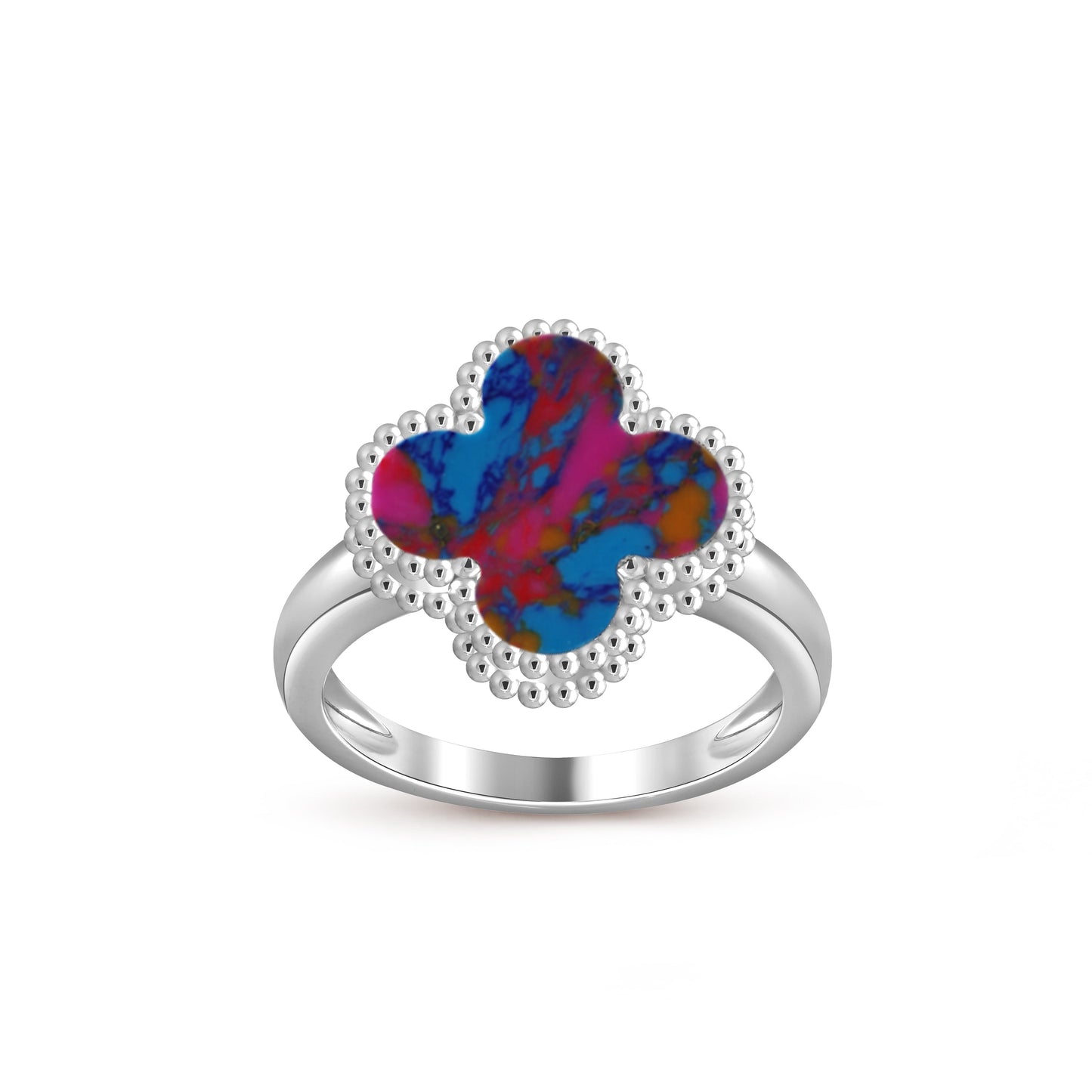 [Riva Jewelry]LUCKY CLOVER VINTAGE WEISSGOLD RING KOLLEKTION