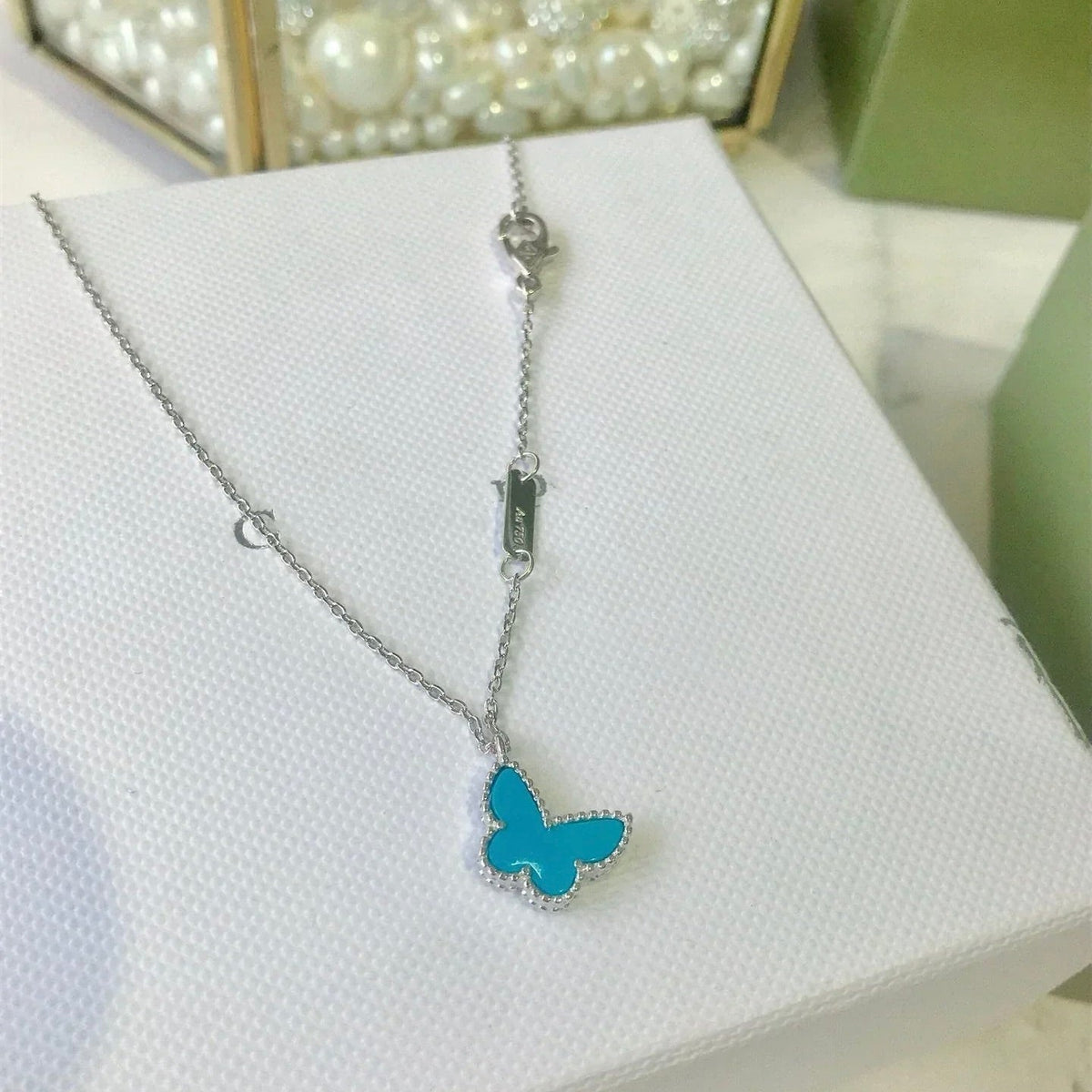 [Riva Jewelry ]BUTTERFLY TURQUOISE BUTTERFLY BRACELET SILVER
