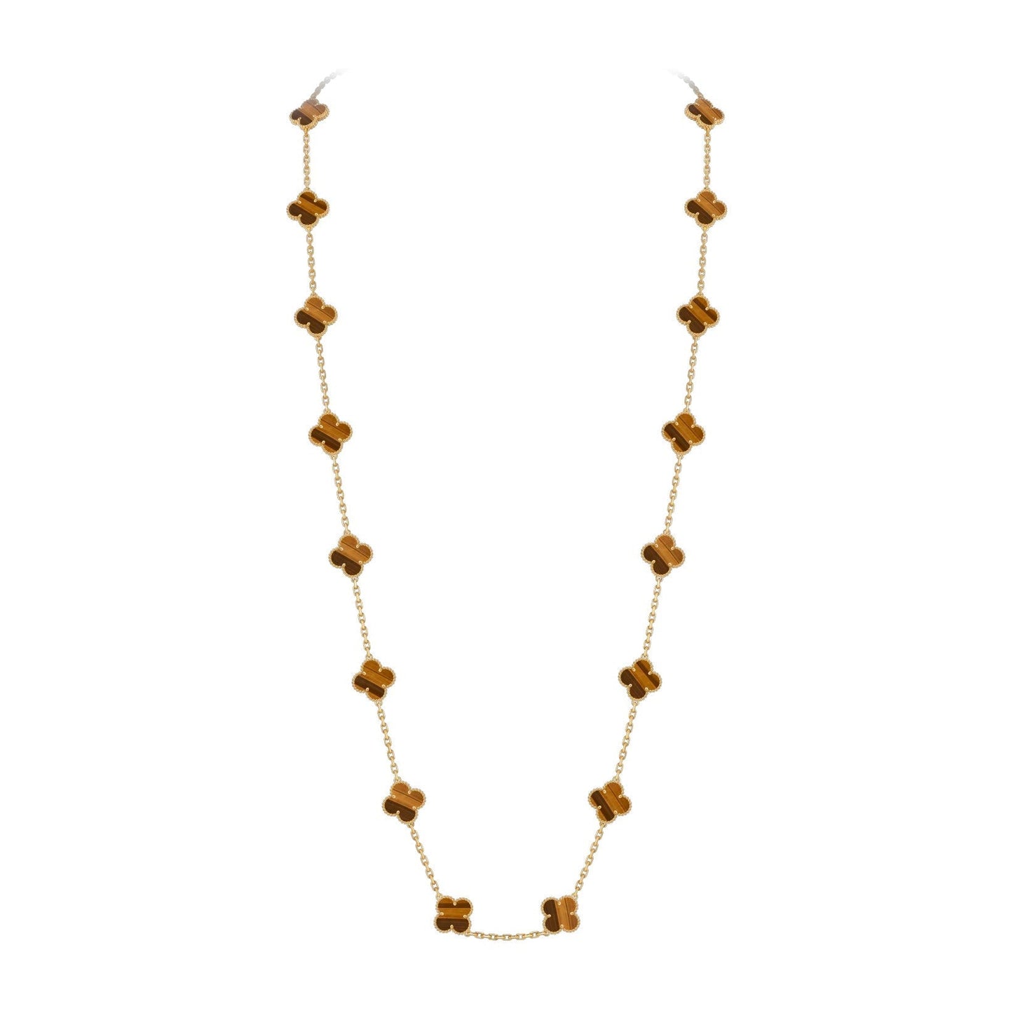 [Riva Jewelry]クラシック20モチーフ ラッキークローバー ロングネックレス ゴールドコレクション